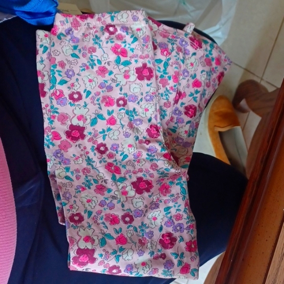 One step up 10/12 girls leggings Pink with Flowers - Picture 2 of 3